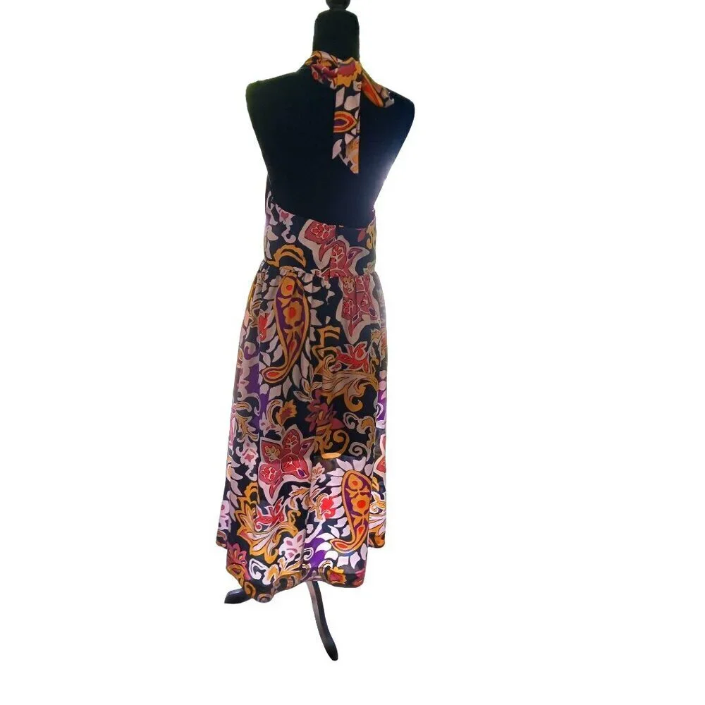 J. Crew Paisley Silk Luxury Maxi Sarong Dress MSRP $228 Size 4